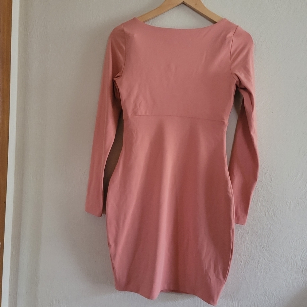 Susana‎ Monaco, Reverse Sweetheart Long Sleeve Dress, Coho, Size Small - Picture 5 of 9